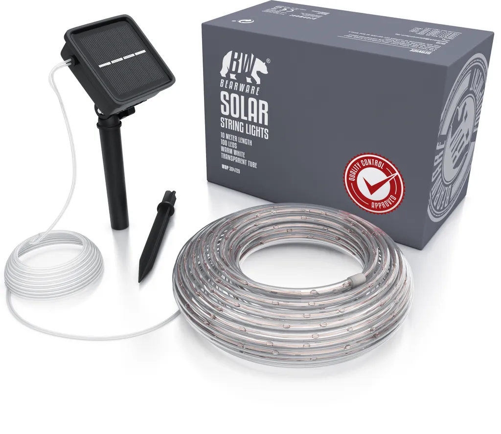Set 2 Catene Luminose Solari Bearware 100 LED 10m Luce Calda Esterno - 6