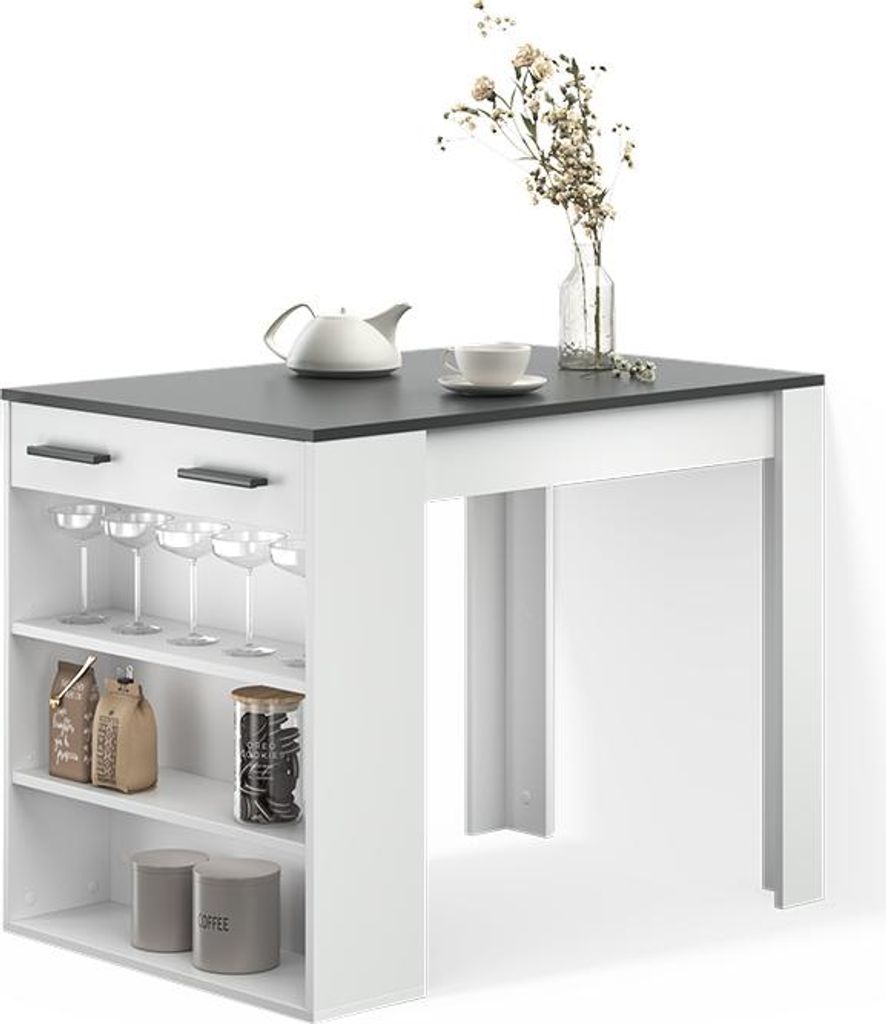 Esstisch Livinity Regusa Anthrazit/Weiß 67 x 100 cm, Model 55825