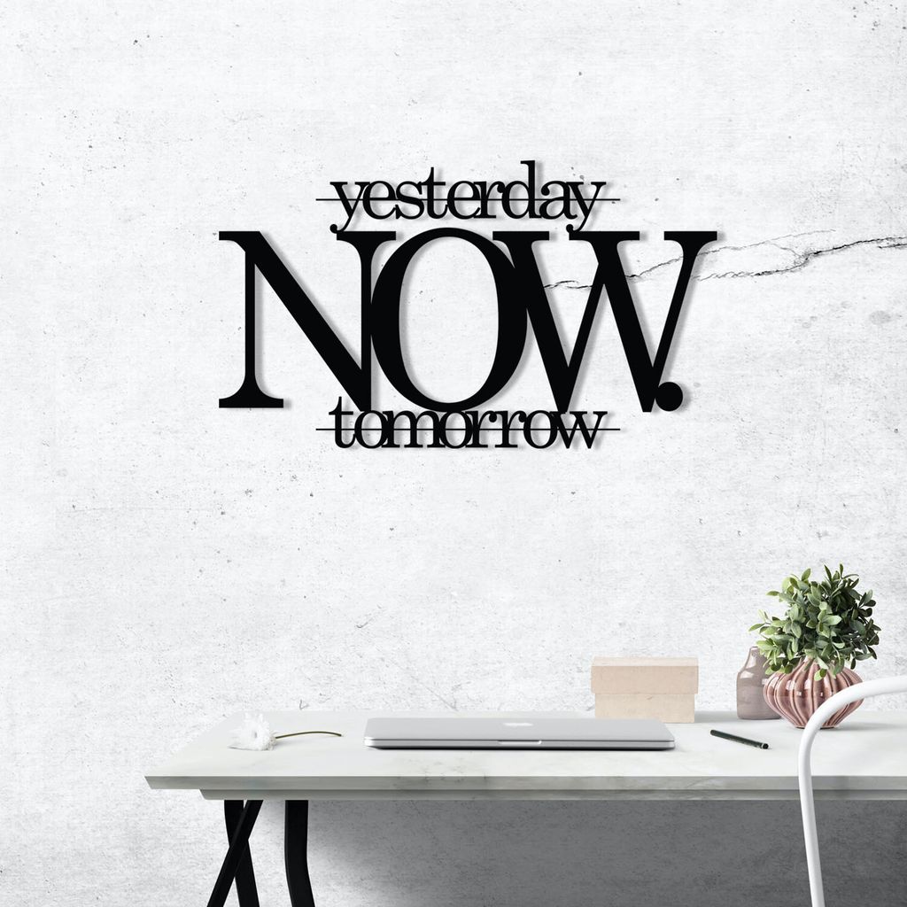 Wallity, Now, Wanddeko, Schwarz, Metall, 52 x 30 cm Produktbild 