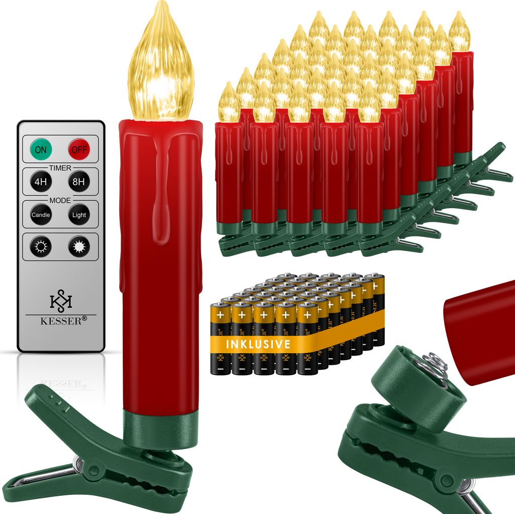 KESSER® Weihnachtsbaumkerzen 20 LED Inkl. Batterien Produktbild 1