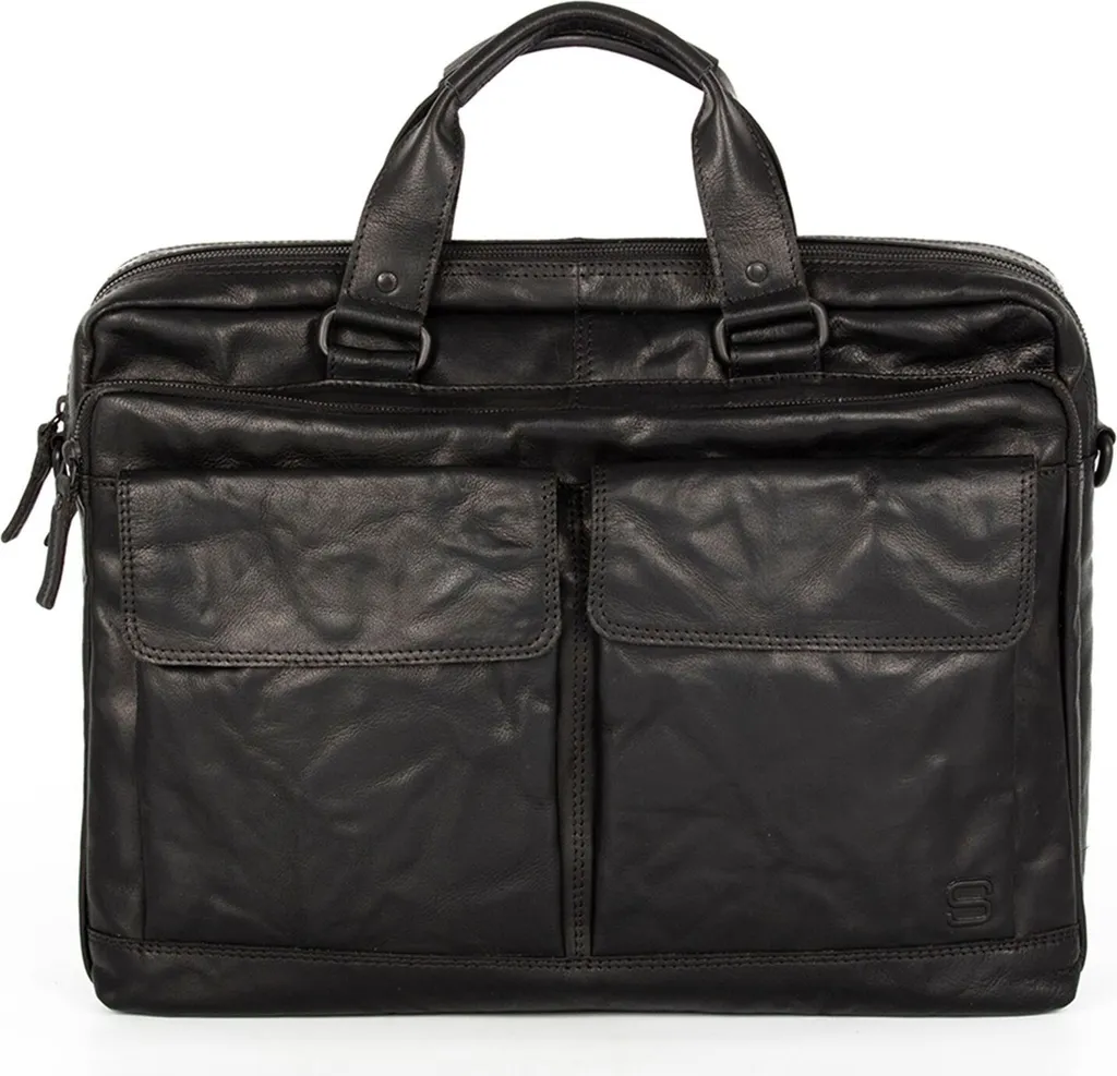 Protégez votre Ordinateur avec ce Sac Business en Cuir Noir Antichoc