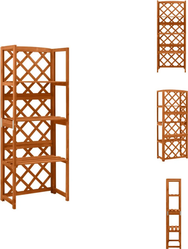 Treillis avec étagères en bois pour cacher un mur et ranger vos pots