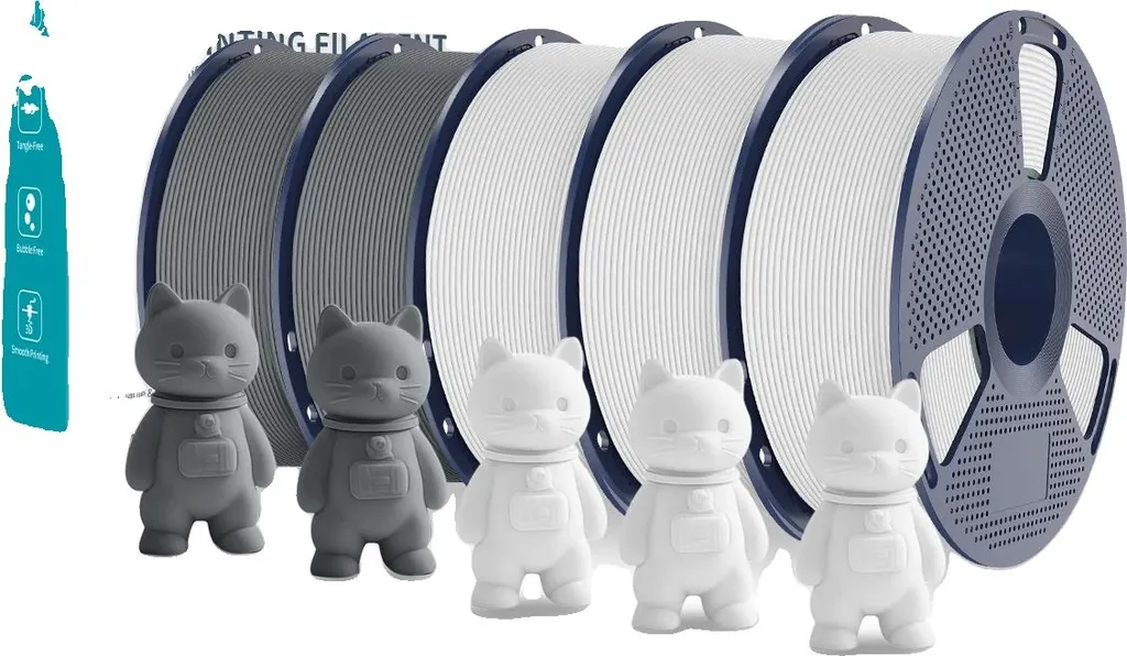 Offerta Bundle PLA 1.75mm 5Kg - Filamento 3D Eco Grigio/Bianco