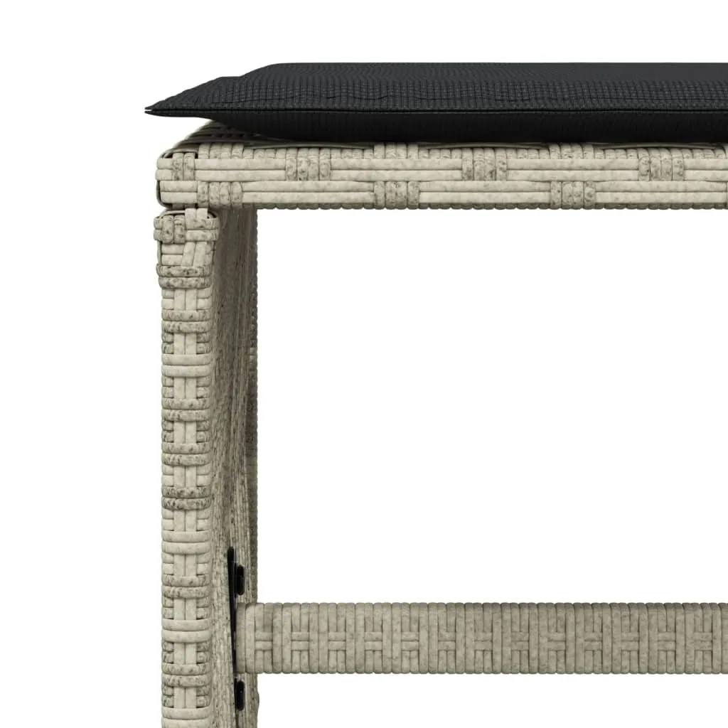 Sgabelli da Esterno in Polyrattan Grigio SYFAX™ - Set 4 Pezzi con Cuscini - 7