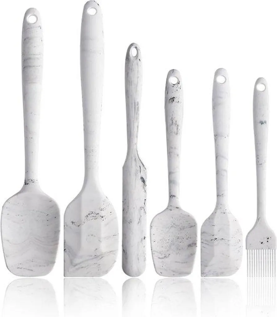 Lot de 6 spatules en silicone avec âme en acier inox résistantes au chaud