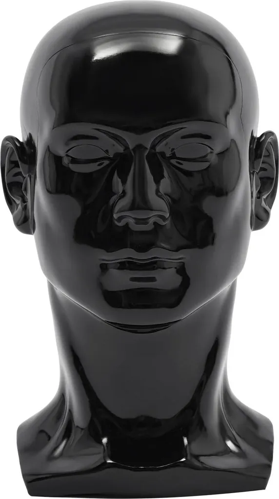 Testa di Manichino Artistica PVC Nero Chiaro - Espositore per Creazioni