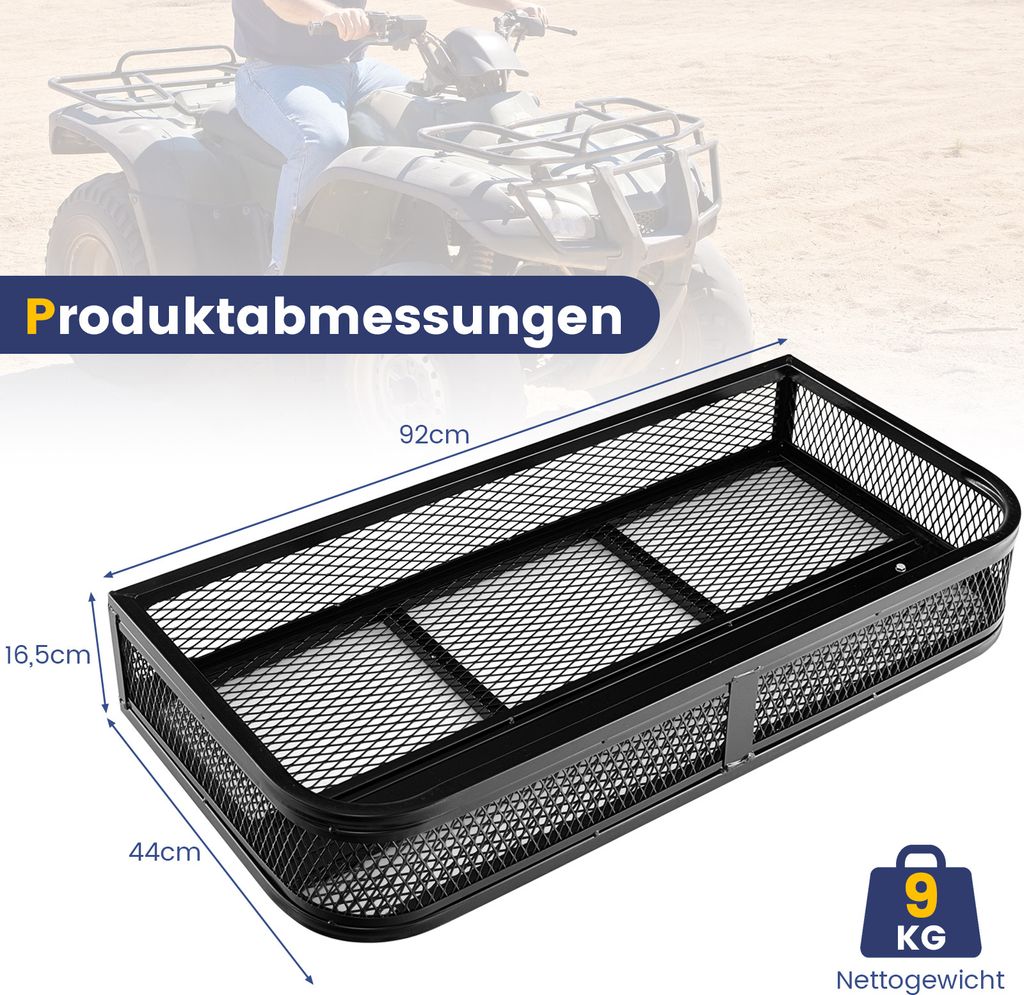 COSTWAY ATV predný nákladný kôš, predný batožinový kôš, kôš Obrázok produktu 3