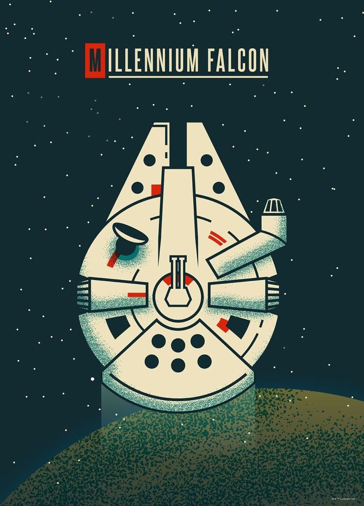 Disney Poster Star Wars Millennium Falken Dunkelblau - 612857 - 50 cm x 70 cm
