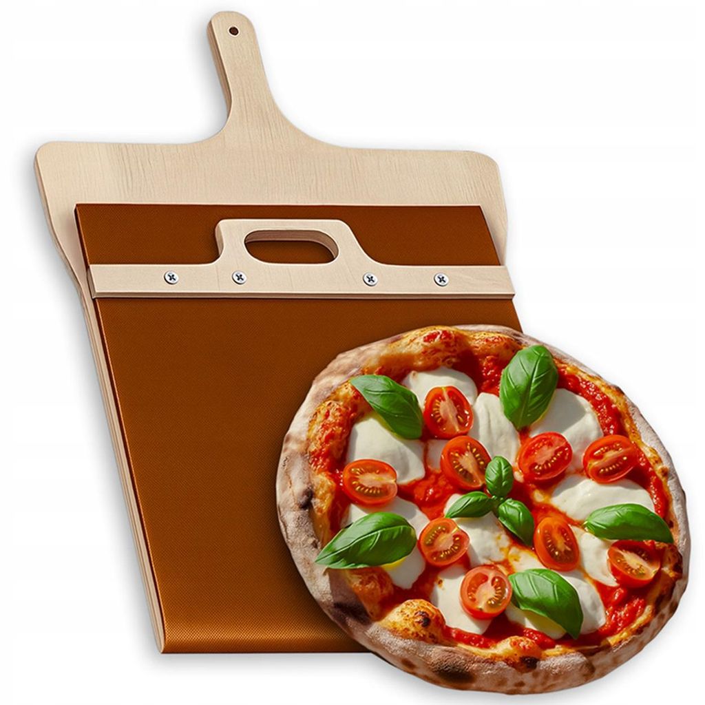 Holz Pizzaschaufel verschiebbar Pizzaschieber für Ofen Grill Brot Pizza leicht ohne Ankleben komfortable Nutzung