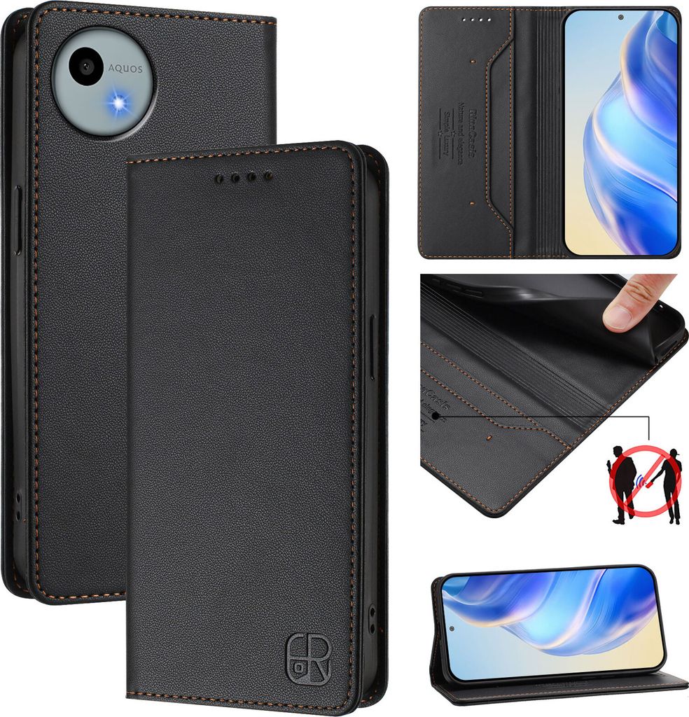 Lederhülle für Sharp Aquos Wish 4 /SH-52E Hülle Flip Produktbild 