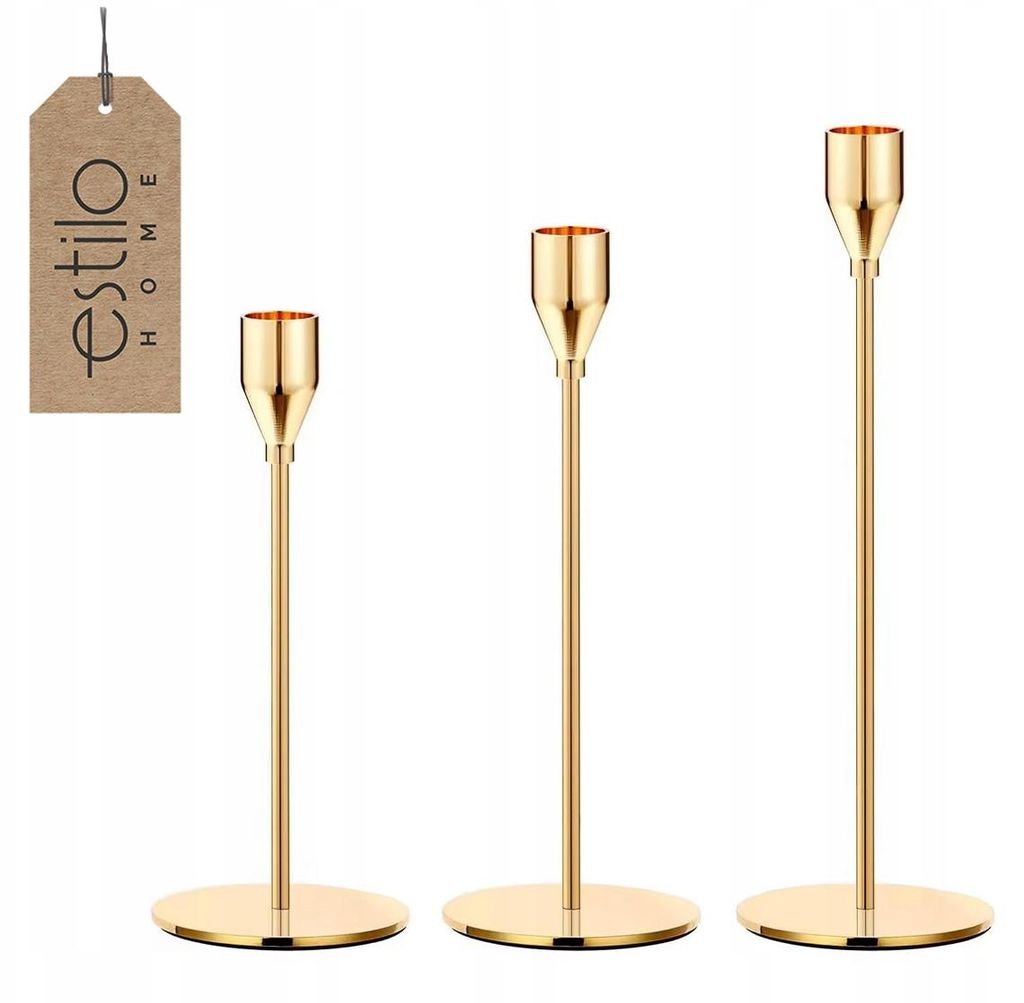 Bougeoir doré 34,5 cm – Bougeoir en métal – Décoration de Image du produit 