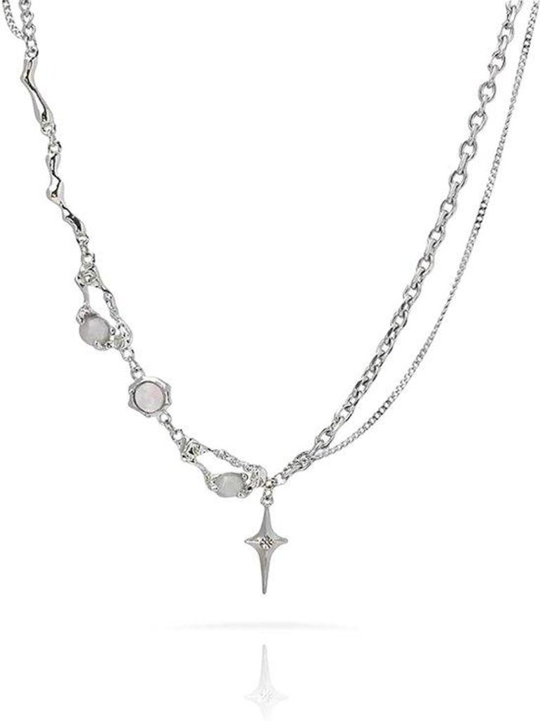 Gothic Ketting für Damen - Stern Anhänger mit Saturn-Design - Streetwear-Schmuck - Modischer Y2K-Accesor