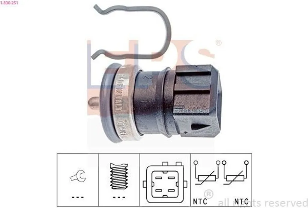 Ricambio Sensore Temperatura EPS 1.830.251 per Opel Movano e Vivaro