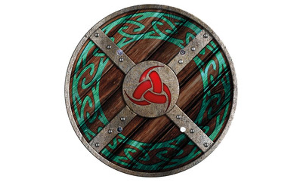 Holzspielerei Rundschild Wikinger Jarl Produktbild 