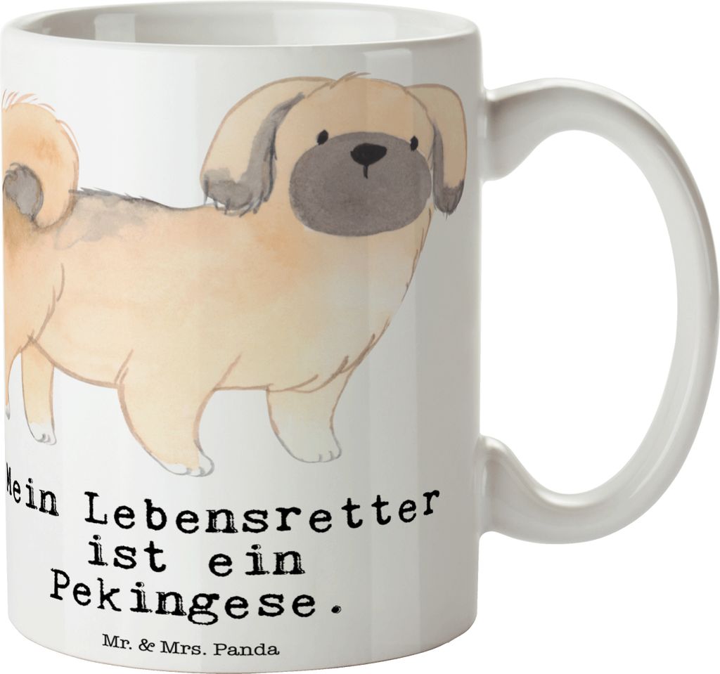 Mr. & Mrs. Panda Pott Pekingese Lebensretter - Weiß - Geschenk, Pekinese, haferl, Keramiktasse, kaffeebecher bedruckt, Becher, Tasse, Peking-Palas...