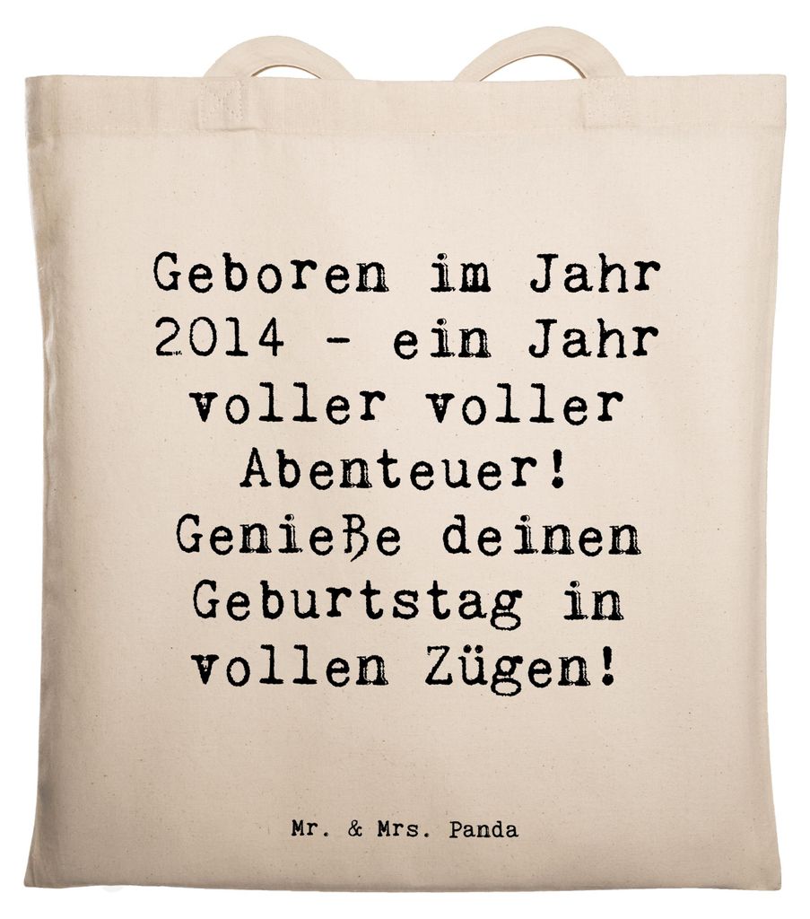 Mr. & Mrs. Panda tasche baumwolle Spruch 2014 Geburtstag Abenteuer - Weiß - Geschenk, Laptoptasche, Geburtstagsfeier, Tote Bag, totebag, Geburtsta...