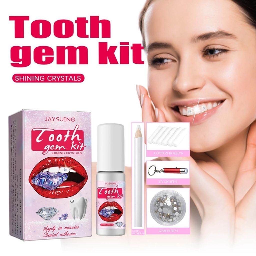 SGEBEST 1-teiliges Zahn-Edelstein-Set, Zahnschmuck-Set mit Produktbild
