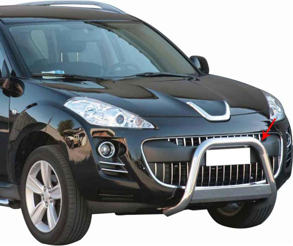 Frontbügel Frontschutzbügel für Peugeot 4007 2008-2012 ø63mm Stahl Silber Schutz