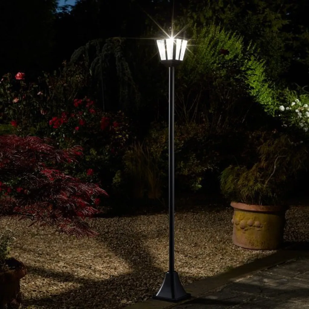 Lanterne solaire Whitehall étanche IP44 avec LED blanc chaud ambré