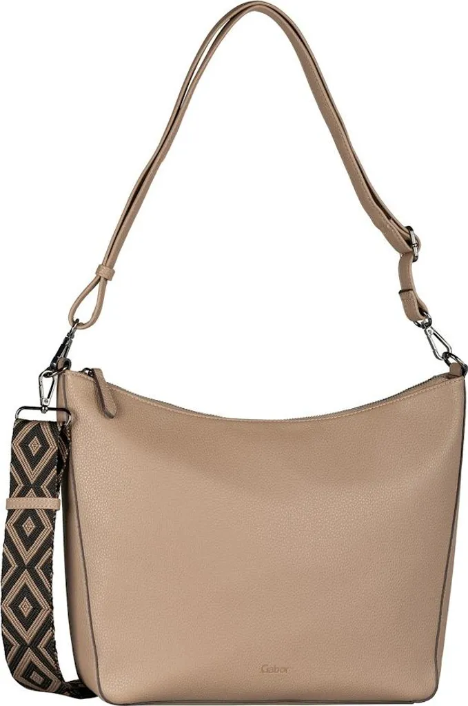 Sac Pochette Gabor Linda Taupe en synthétique souple - Hobo Bag taille M