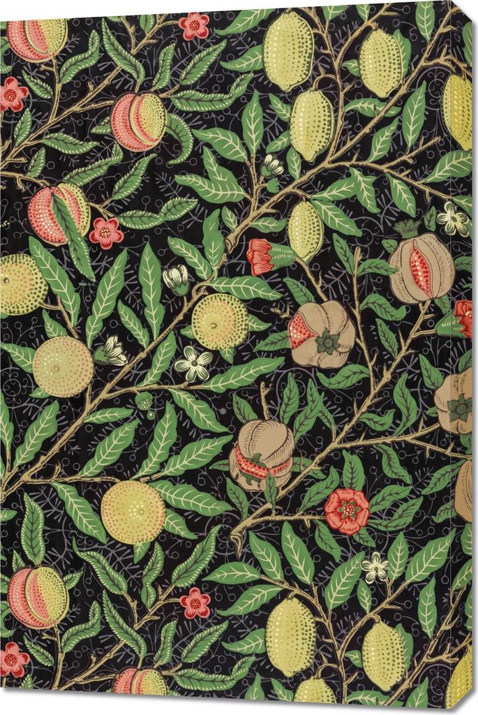Bild 60x90cm Fruchtmuster, William Morris Vintage für das Wohnzimmer