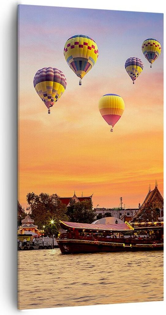 Bild auf Leinwand - Leinwandbild - Tempel Asien - 65x120cm - Wand Bild - Wanddeko - Wandbilder - Leinwanddruck - Bilder - Kunstdruck - Wanddekorati...