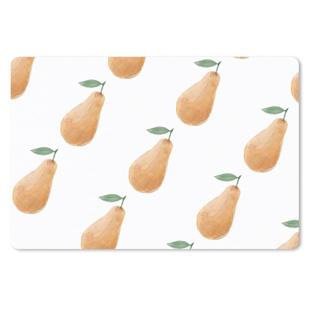 MuchoWow Mauspad Mousepad Birnen - Aquarellfarbe - Weiß 27x18 cm - Mousepads - Maus Mat - Pad - Mausunterlage - Büroartikel - Desk Matten