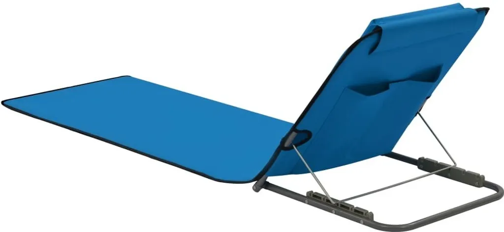 Tapis de plage bleu acier avec dossier pliable - Set de 2 matelas - 3