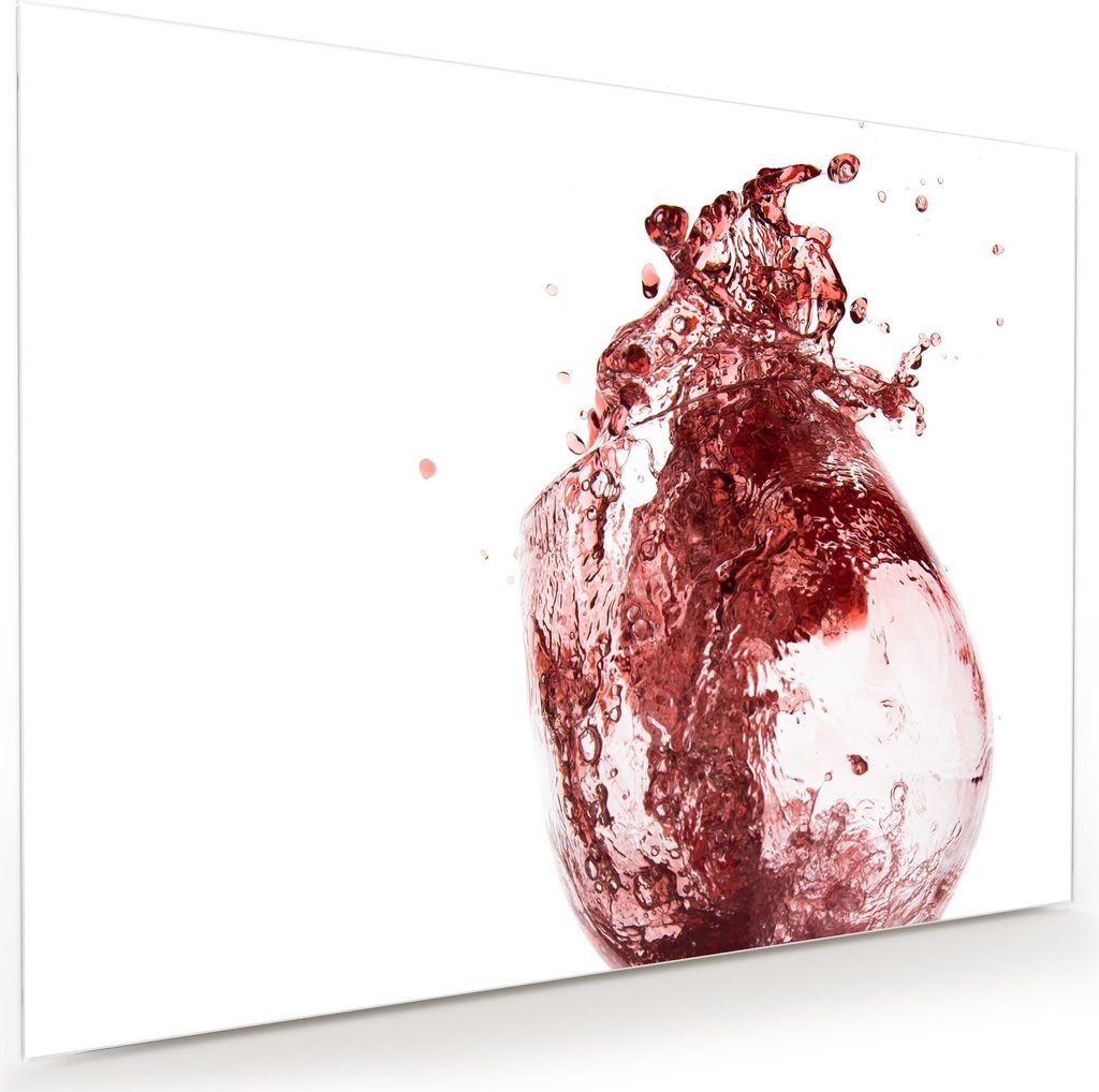 Glasbild Wandbild Rotweingiessen 120x90cm in XXL für Wohnzimmer, Schlafzimmer, Badezimmer, Flur