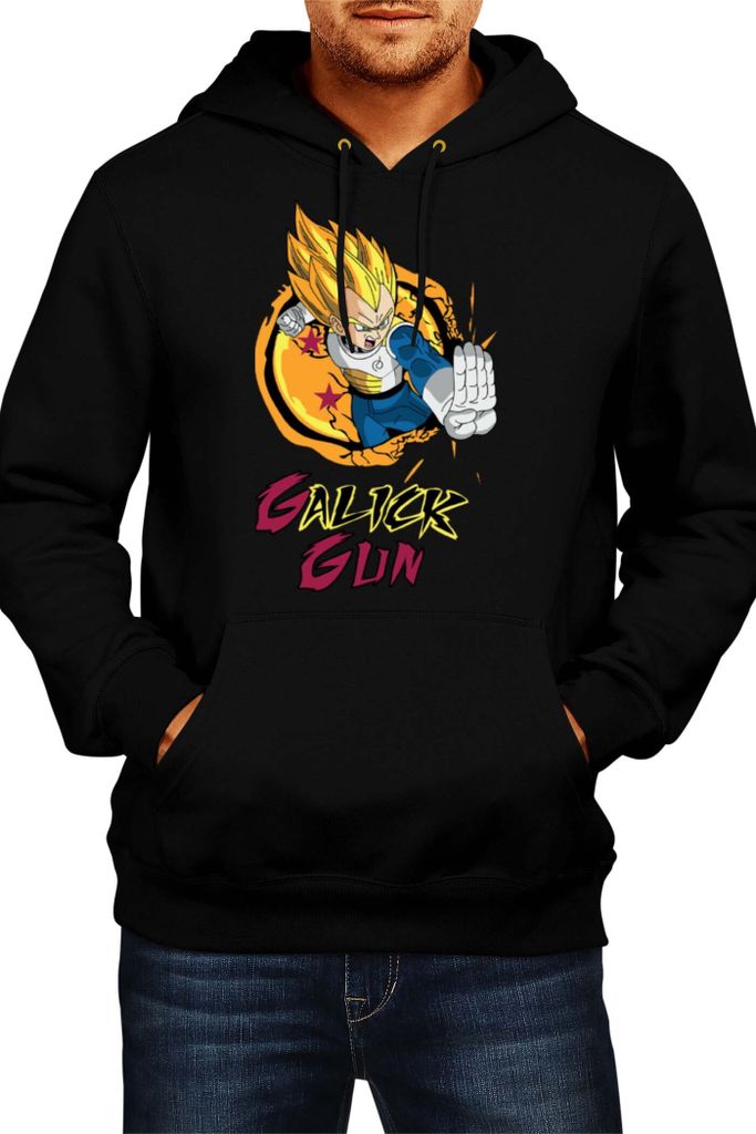 Herren Kapuzenpullover Japan Animation Manga Anime Comics Dragon Anime Manga Ball Z Vegeta Galick Gun Galick Gun, Man M / Schwarz