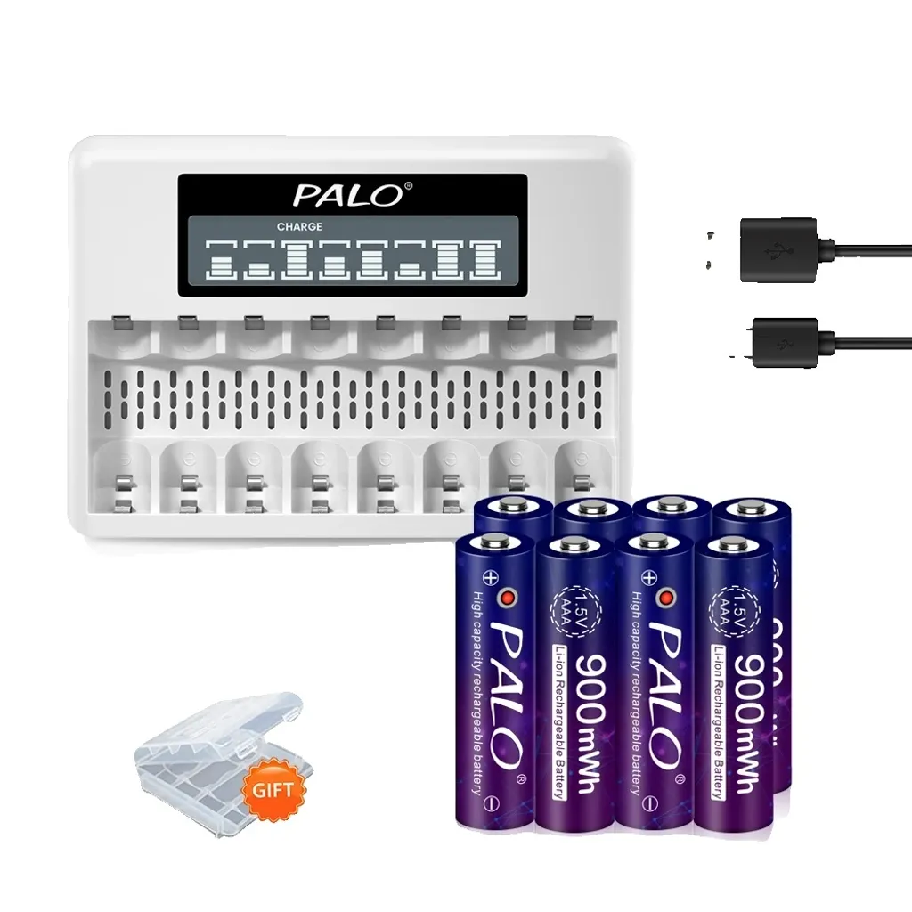 Batterie Ricaricabili AAA Litio 8pz con Caricatore per Giocattoli