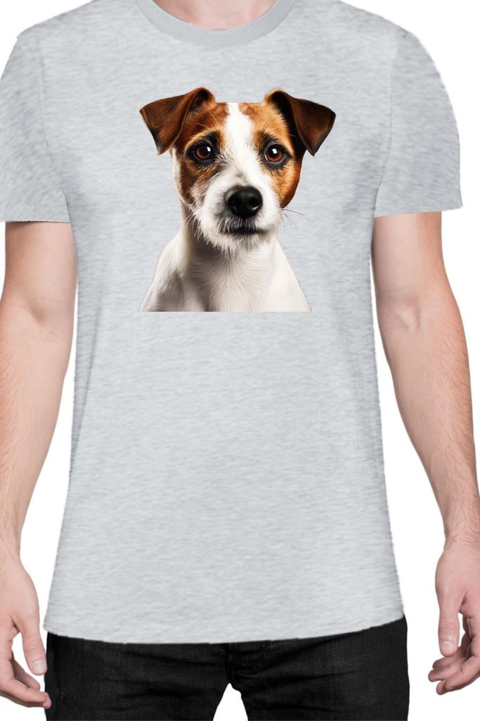 Herren T-Shirt Dogs Breeds Russell Terrier Dog Breed 005, Man 2XL / Grau