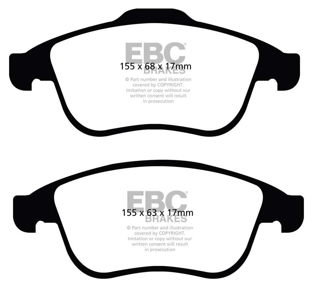 EBC Greenstuff Bremsbeläge vorne EBC102078 für Renault Clio 4 Grand Scenic 3 Megane 3 Coupe Megane 3 Grandtour M