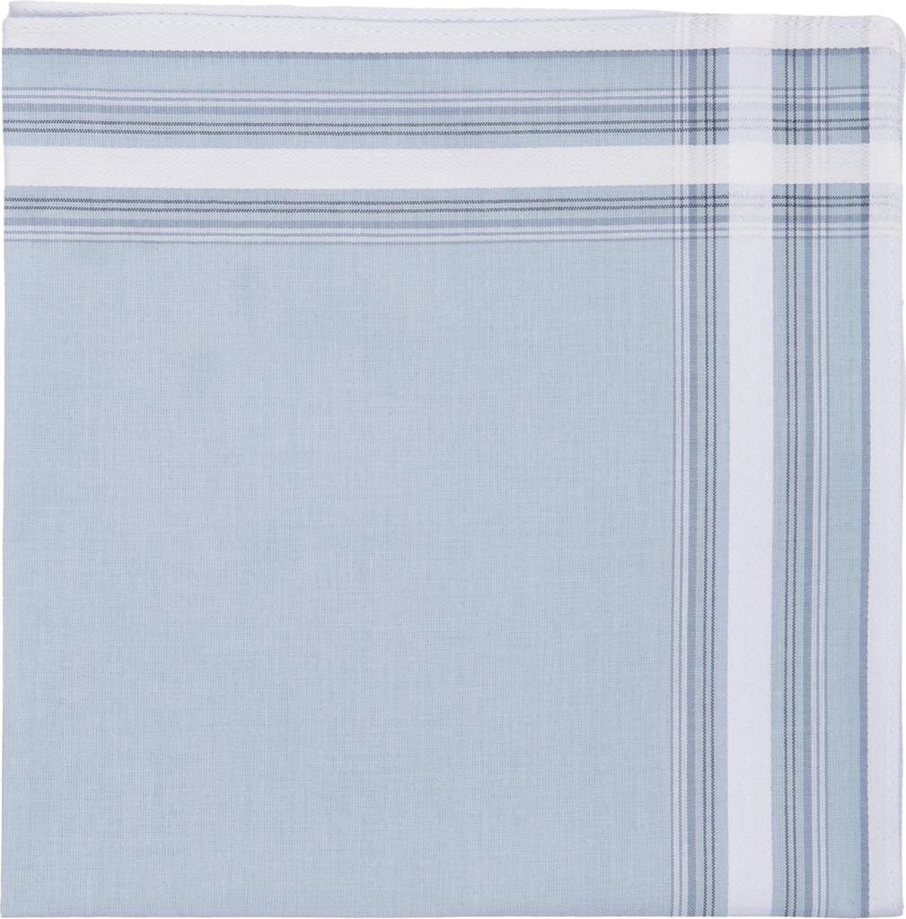 Tiseco Herren Taschentücher 42x42cm 3er-Set 100% Baumwolle Indigo Fein gestreift