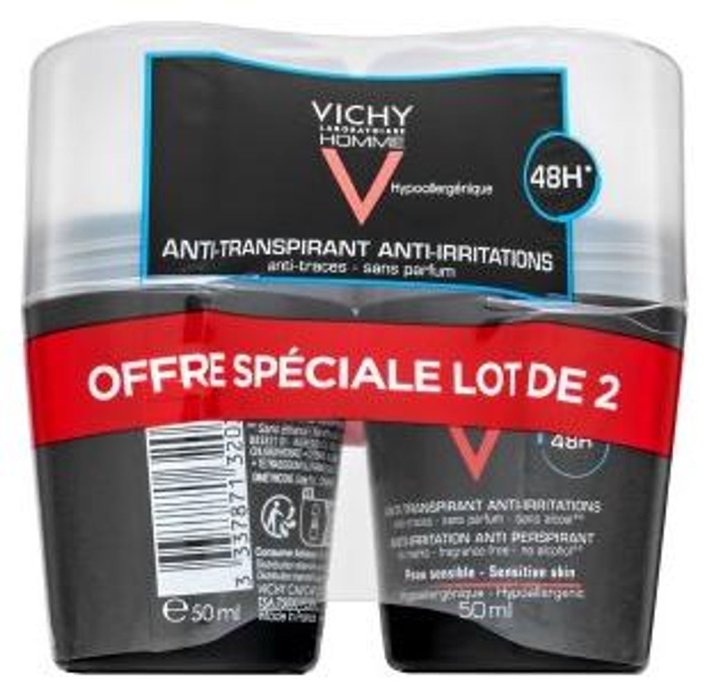 Vichy Homme Antitranspirant Anti-Transpirant 48H Extra Sensitive 2 x 50 ml