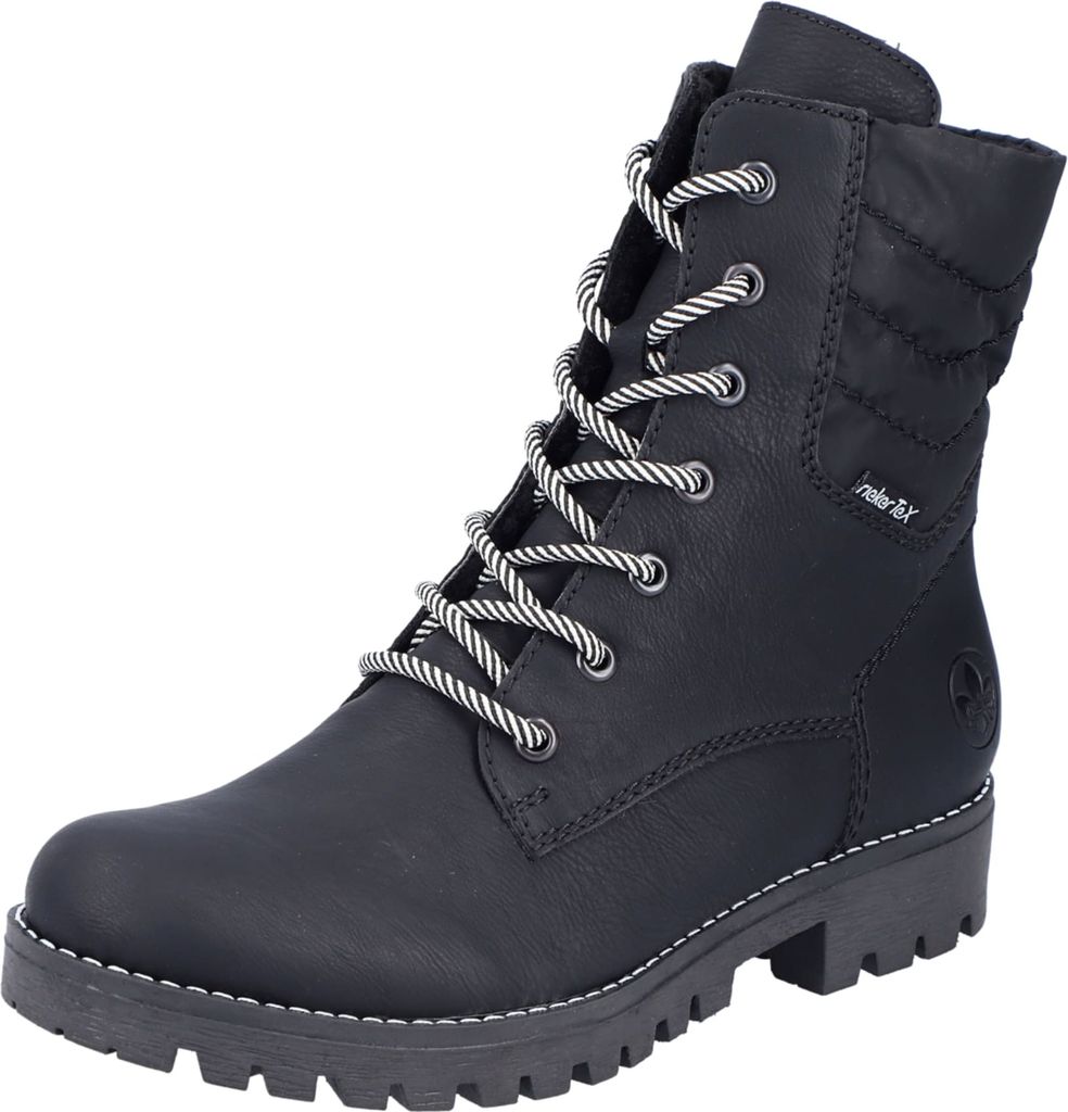 Rieker Damen Biker Boots Stiefelette Gefüttert Modeschuh asphaltschwarz 37