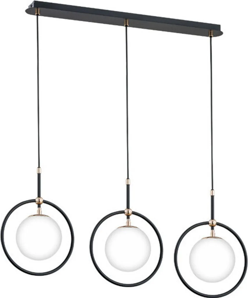 Suspension AKIRA 3 lampes noire - Solution éclairage design pour salon
