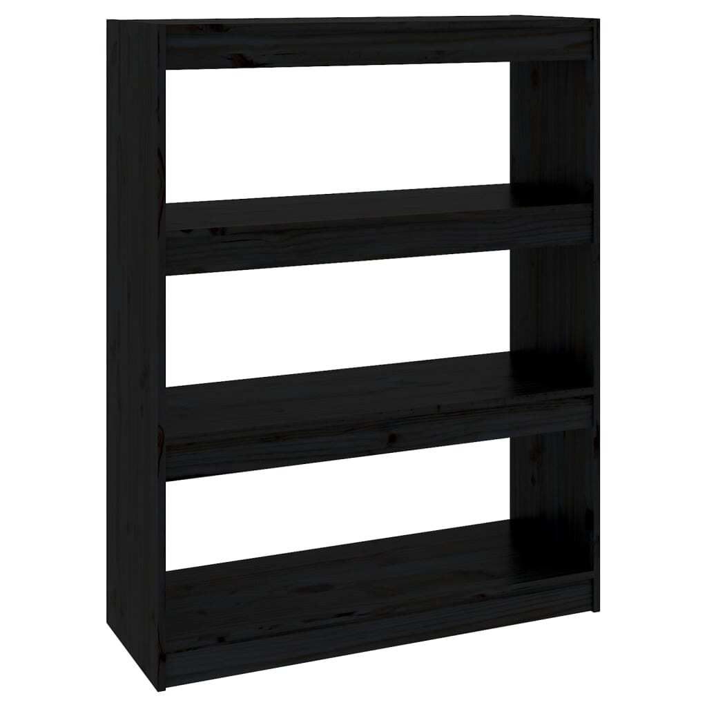 Bücherregal/Raumteiler Schwarz 80x30x103,5 cm Massivholz Produktbild 