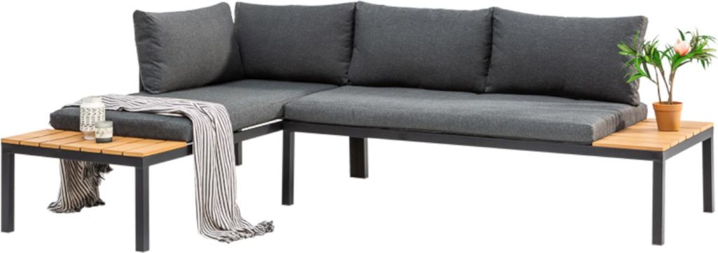 riess-ambiente Modulare Garten Sitzgruppe ORLANDO LOUNGE 240cm anthrazit Aluminium wetterfest inkl. Kissen Gartenlounge Sitzlounge Gartengruppe Gar...