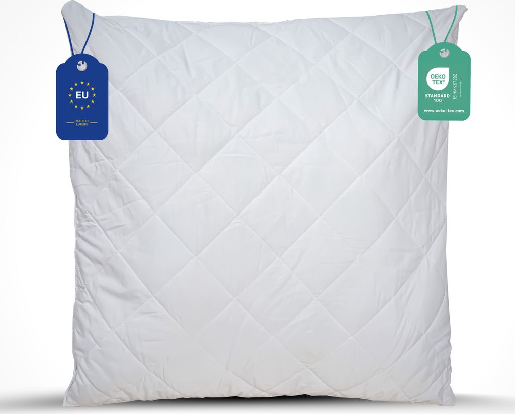 Kopfkissen 50x50 Steppkissen füllkissen Bettkissen Mikrofaser Kissen für Allergiker Schlafkissen Pillow (Weiß, 50 x 50 cm)