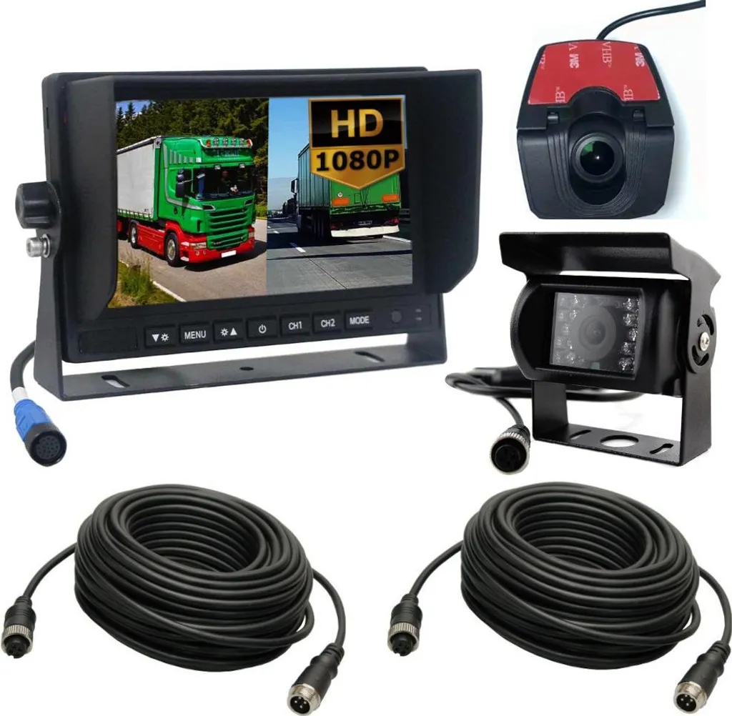 Éliminez les angles morts avec ce Moniteur DVR et doubles caméras HD
