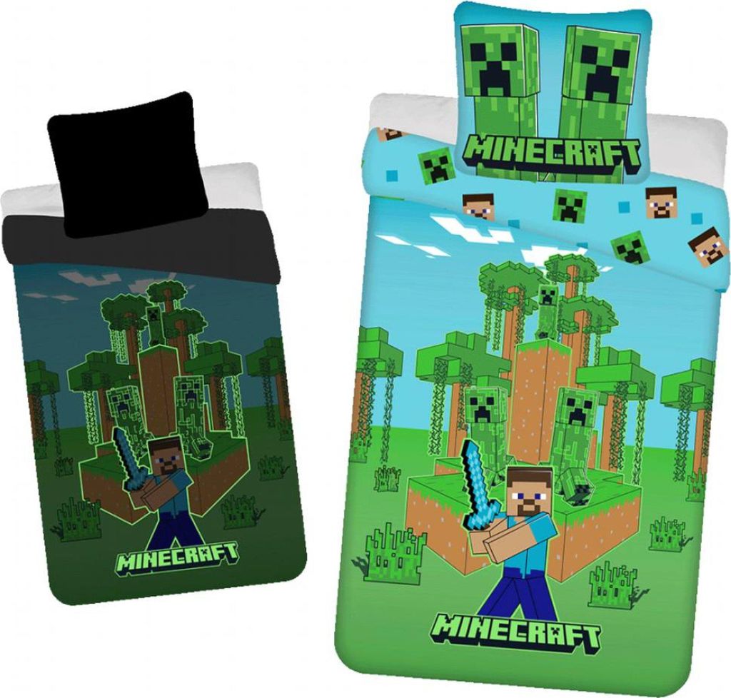 Pościel z efektem świecenia Minecraft Jungle Fight 140x200, Zdjęcie produktu 