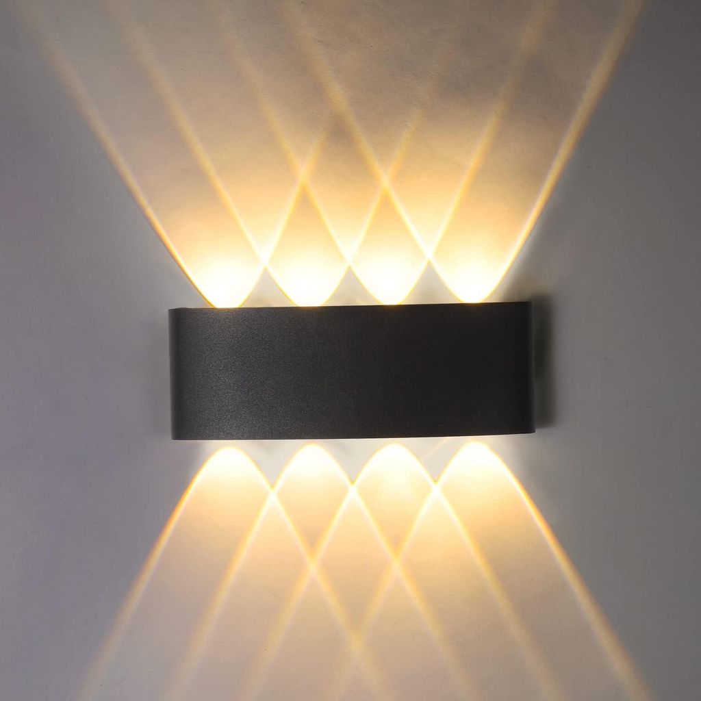 8W LED-Wandleuchte, 3000K warmweißes Licht, IP65 wasserdichte Wandleuchte, modernes Aluminium-LED-Licht, erhältlich im Innen- und Außenbereich (...