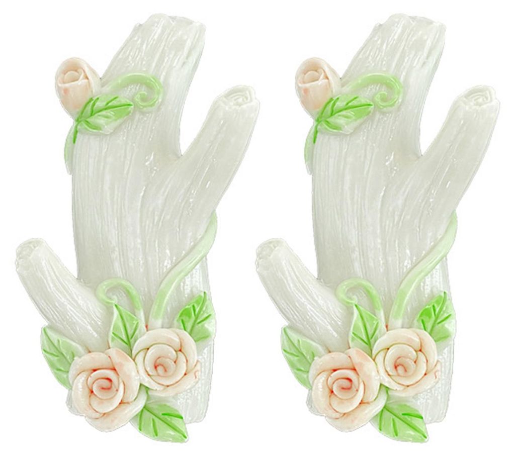 1 Paar Wandhaken, Schlüsselhaken, dekorative Haken mit Klebeharz in Blumen- und Baumstammform für Hüte, Taschen, Handtücher, Schlafzimmer, Eing...