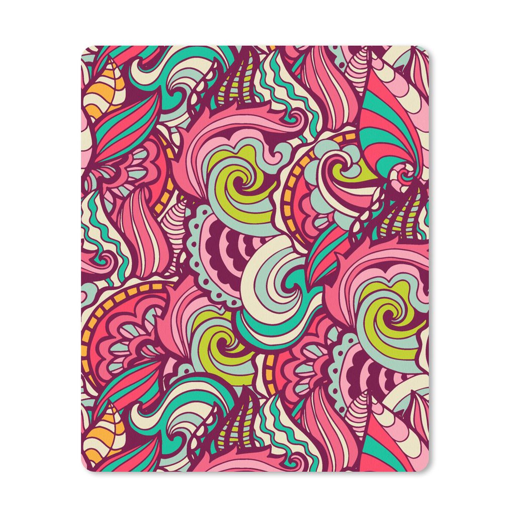 MuchoWow Mauspad Mousepad Blumen - Blätter - Regenbogen - Design 30x40 cm - Mousepads - Maus Mat - Pad - Mausunterlage - Mausmatten