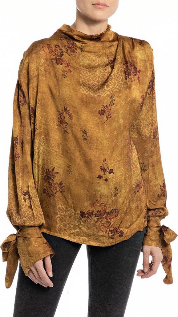 Replay W2111 .000.74060 Langarmbluse Braun L Frau Braun L