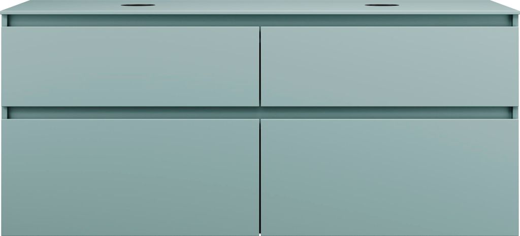 burgbad Lin20 Waschtischunterschrank inklusive Konsolenplatte, 2 Beckenausschnitte, 4 Auszüge, 1402x552x611mm, SGRC140F5395