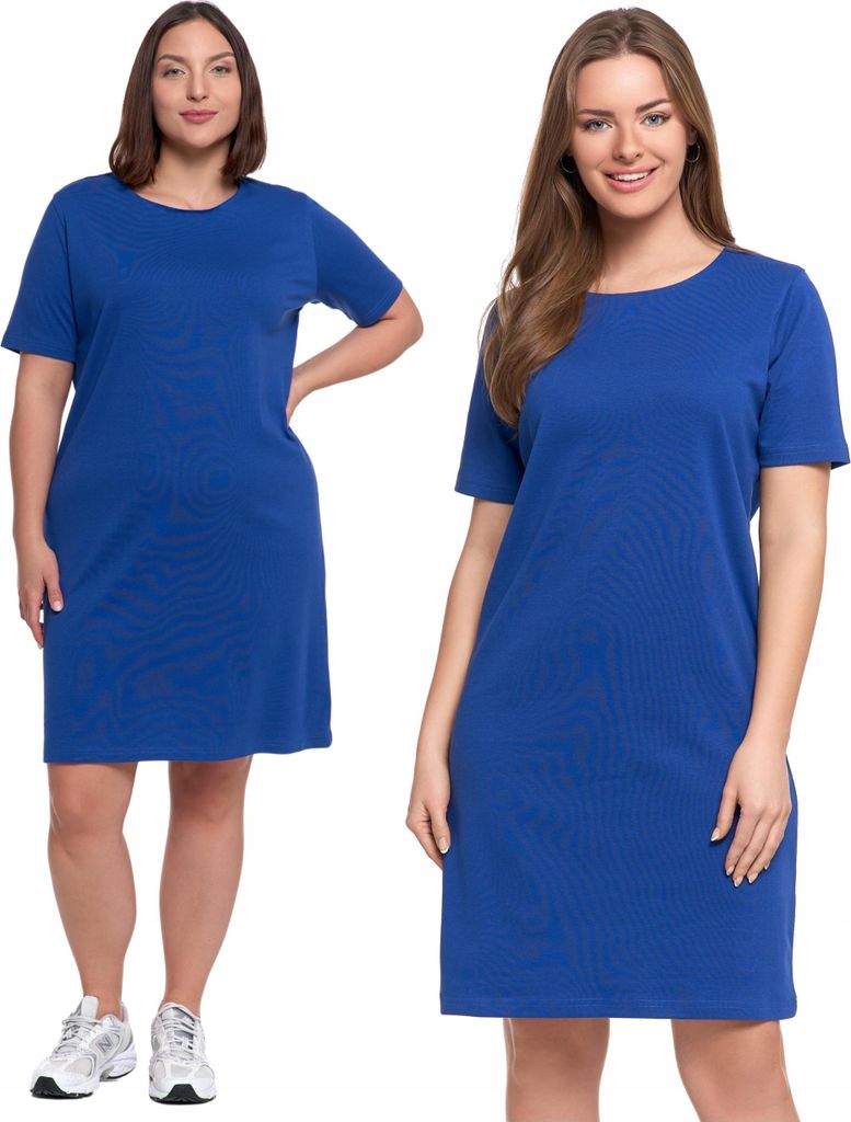 jurk - damesjurk, maat M - zomerjurk, blauw - T-shirtjurk - Productafbeelding 