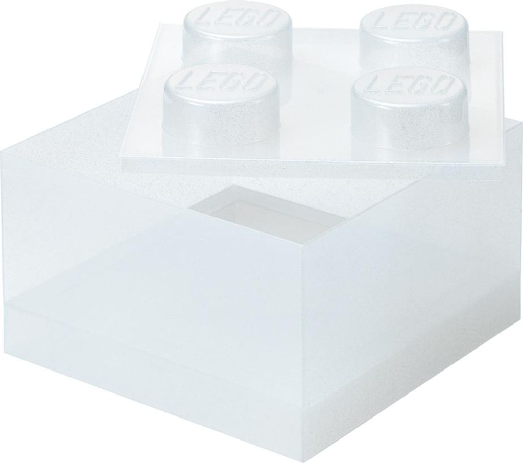 LEGO Aufbewahrungsstein STORAGE BRICK 4 GLITTER transluzent