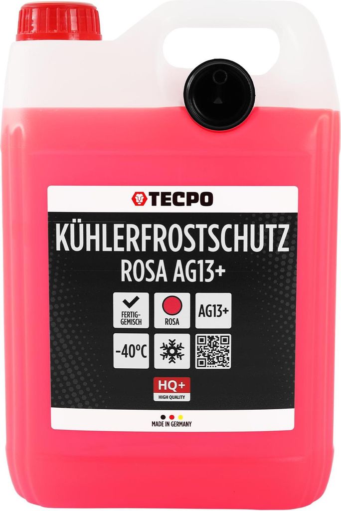 TECPO Kühlerfrostschutz G13+ bis -40° | 5 Liter | Kühlflüssigkeit Auto | G12 Kühlmittel Auto | Gebrauchsfertig